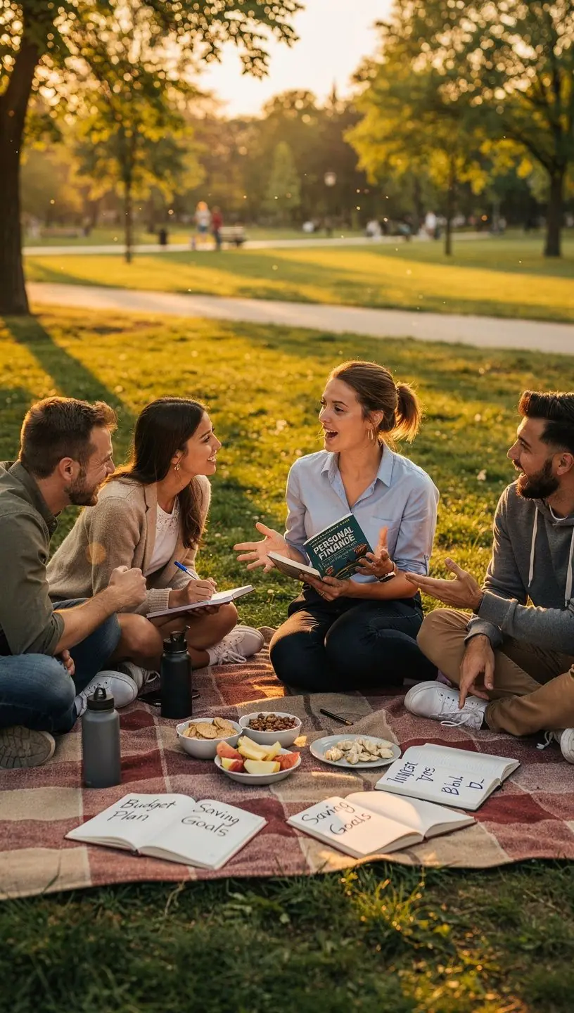 Pénzügyi tervező könyvek egy asztalon, nyitott lapokkal.